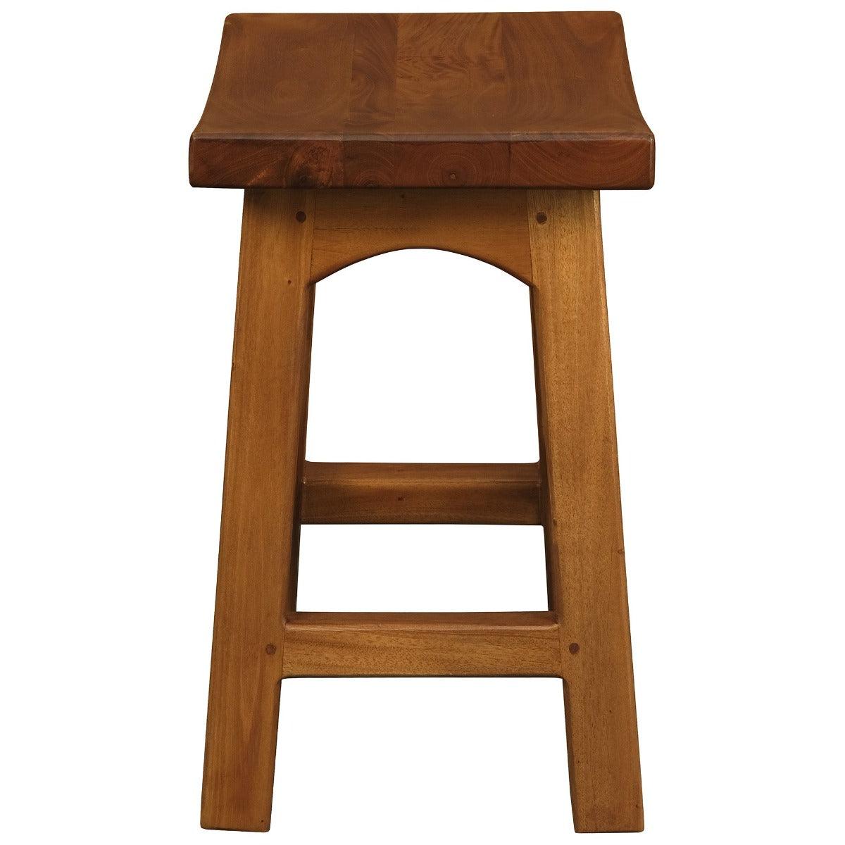 LORIAN SOLID MAHOGANY TIMBER KITCHEN/BAR STOOL 48CM HIGH - LIGHT PECAN - MyChocolateWood