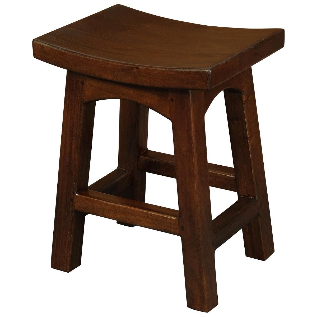 LORIAN SOLID MAHOGANY TIMBER KITCHEN/BAR STOOL 48CM HIGH - MAHOGANY - MyChocolateWood