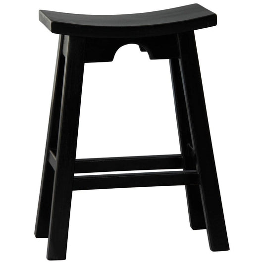 AMELIA SOLID MAHOGANY KITCHEN BAR STOOL BLACK - MyChocolateWood