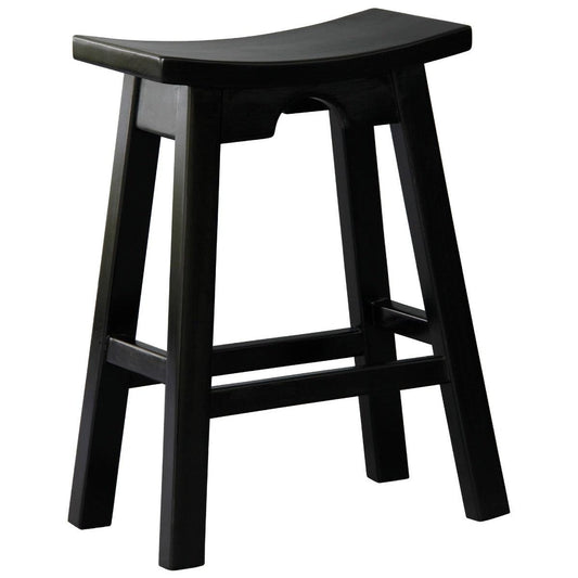 AMELIA SOLID MAHOGANY KITCHEN BAR STOOL BLACK - MyChocolateWood