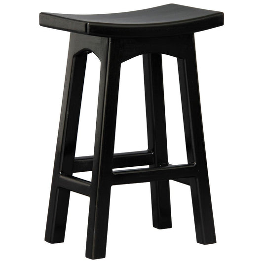 LORIAN SOLID MAHOGANY TIMBER KITCHEN/BAR STOOL 67CM HIGH - BLACK - MyChocolateWood