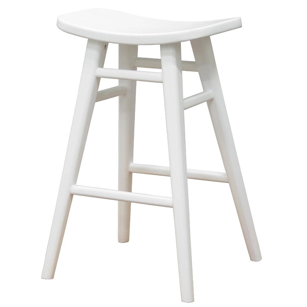 LUCAS SOLID MAHOGANY COUNTER STOOL WHITE