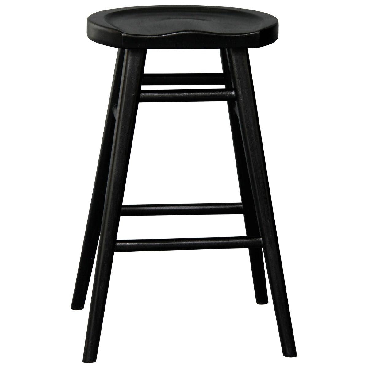 BERONA SOLID MAHOGANY COUNTER STOOL BLACK - MyChocolateWood