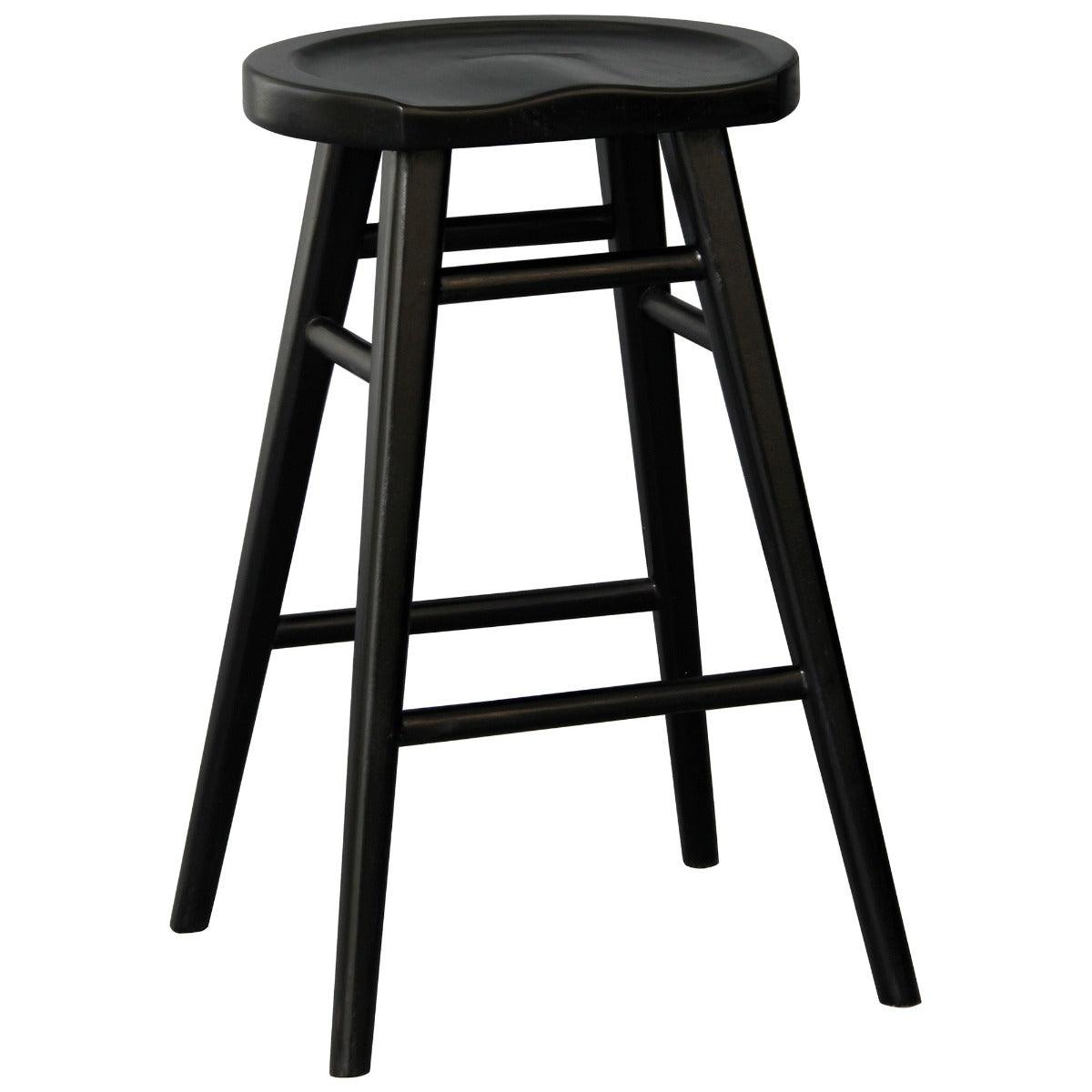 BERONA SOLID MAHOGANY COUNTER STOOL BLACK - MyChocolateWood
