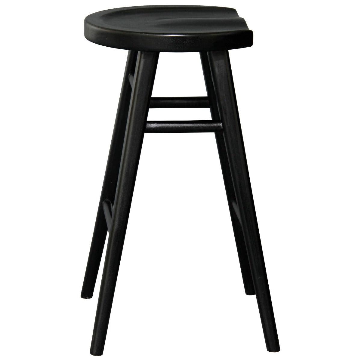 BERONA SOLID MAHOGANY COUNTER STOOL BLACK - MyChocolateWood