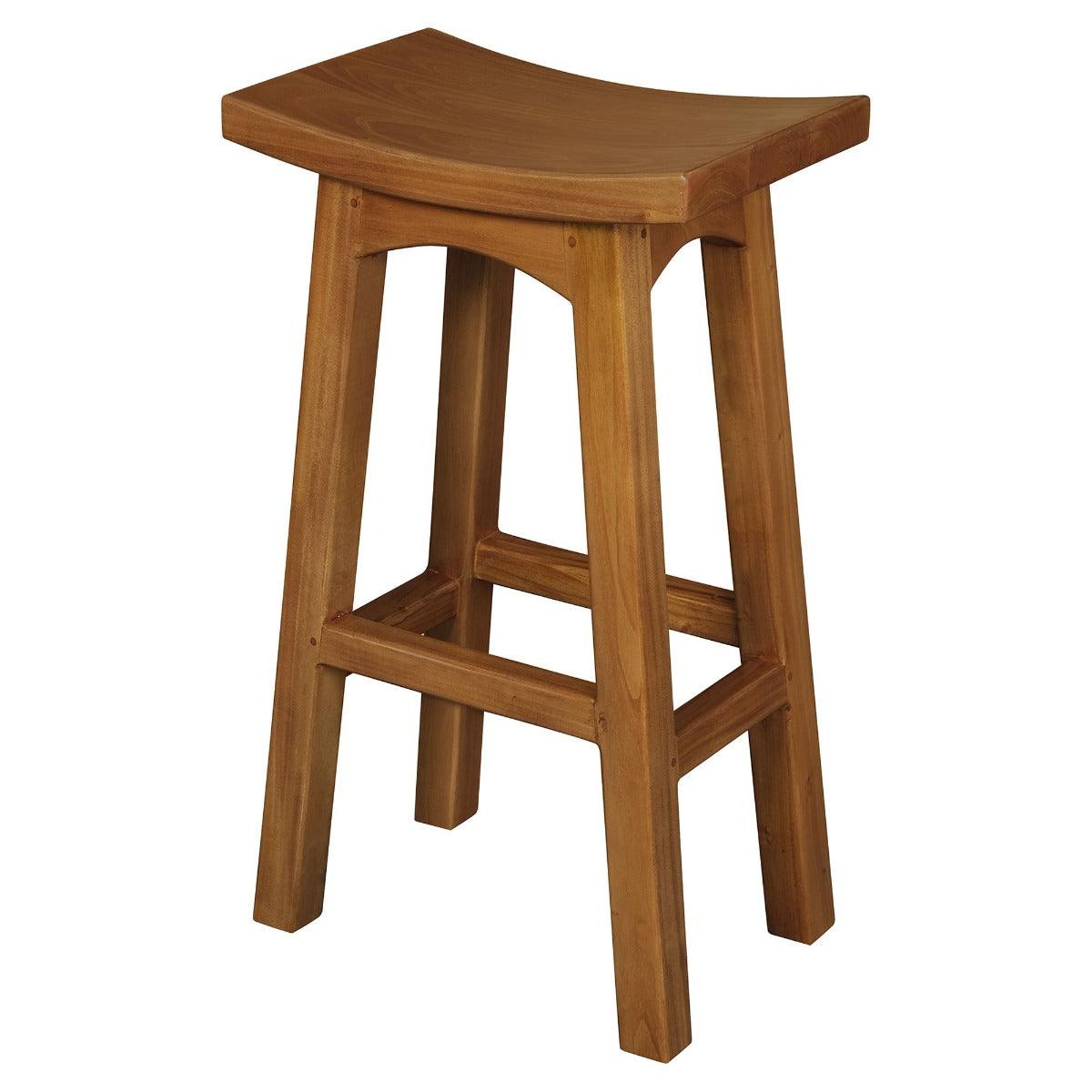 LORIAN SOLID MAHOGANY TIMBER KITCHEN/BAR STOOL 77CM HIGH - LIGHT PECAN - MyChocolateWood