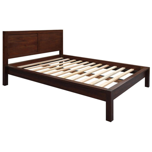 TANAKA SOLID MAHOGANY TIMBER QUEEN SIZE BED IN MAHOGANY COLOUR - MyChocolateWood