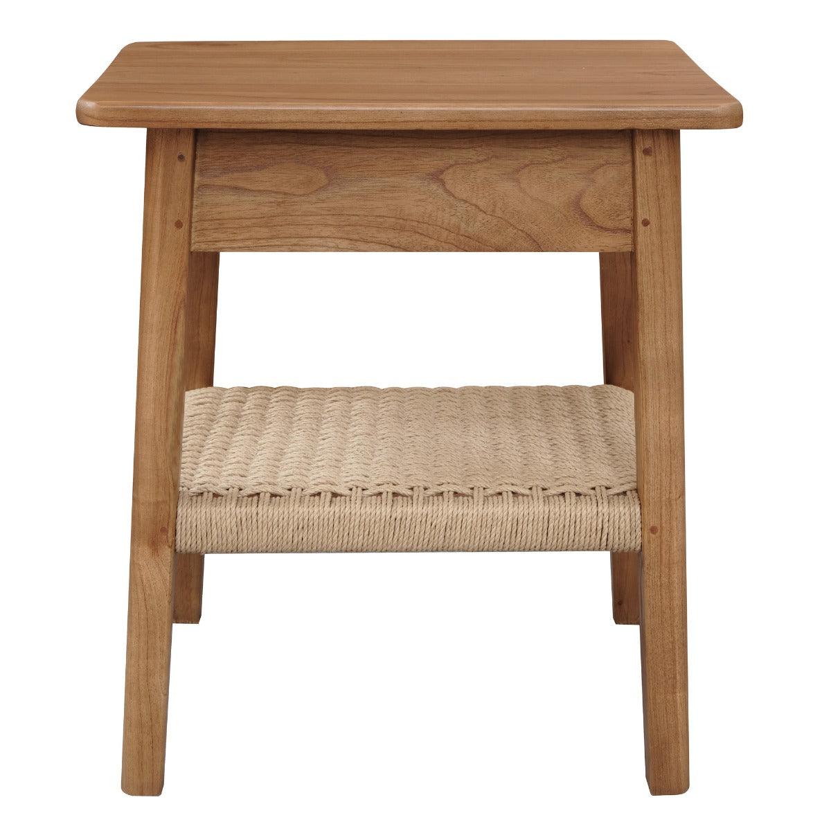 KELLY WHITE CEDAR TIMBER 1 DRAWER BEDSIDE TABLE ALMOND - MyChocolateWood