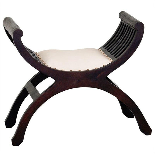 CHENGLEI OPIUM STYLE LEG SINGLE SEATER CUSHIONED BENCH IN CHOCOLATE - MyChocolateWood