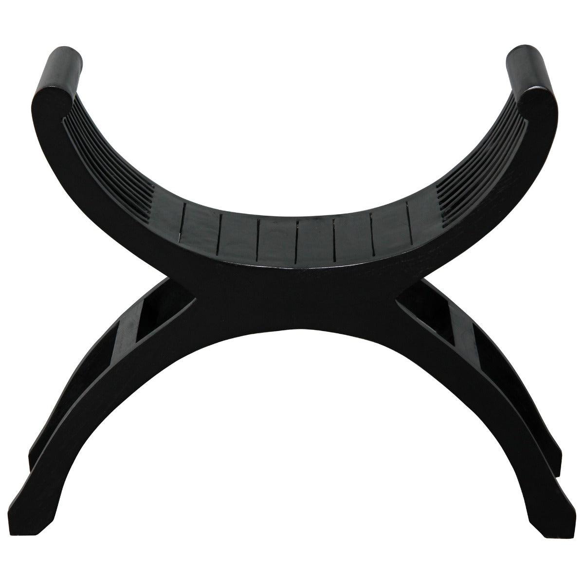 CHENGLEI OPIUM STYLE LEG SINGLE SEATER FULL TIMBER BENCH IN BLACK - MyChocolateWood