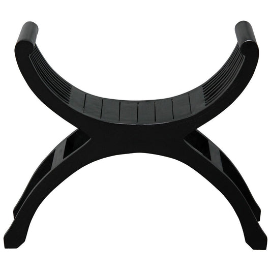 CHENGLEI OPIUM STYLE LEG SINGLE SEATER FULL TIMBER BENCH IN BLACK - MyChocolateWood