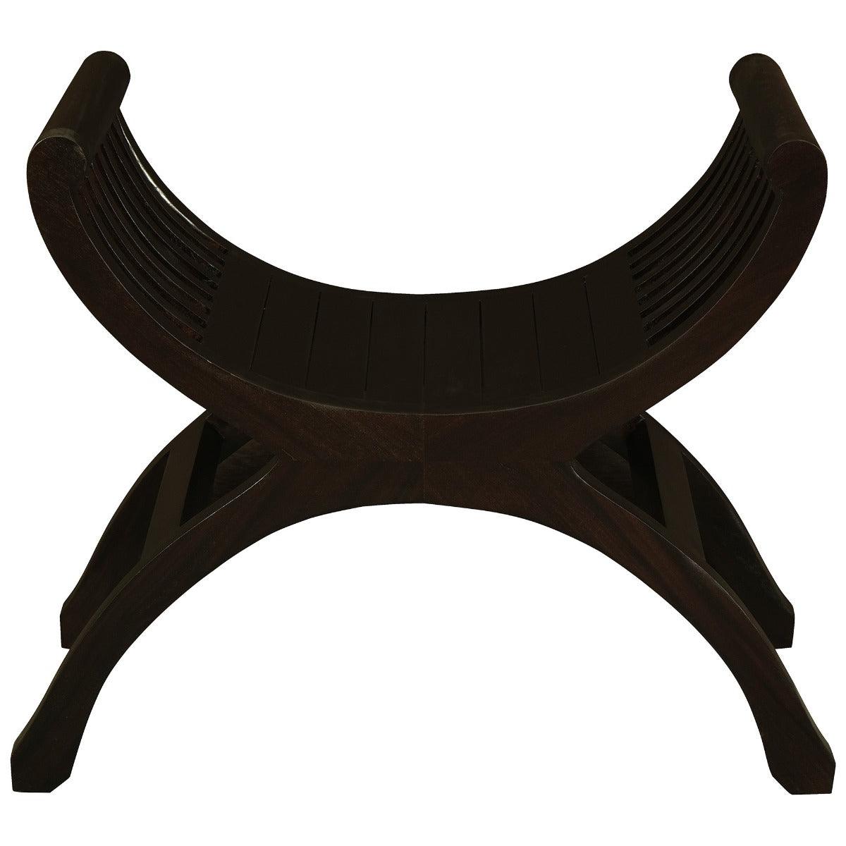 CHENGLEI OPIUM STYLE LEG SINGLE SEATER FULL TIMBER BENCH IN CHOCOLATE - MyChocolateWood