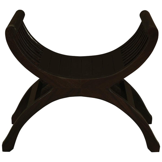 CHENGLEI OPIUM STYLE LEG SINGLE SEATER FULL TIMBER BENCH IN CHOCOLATE - MyChocolateWood