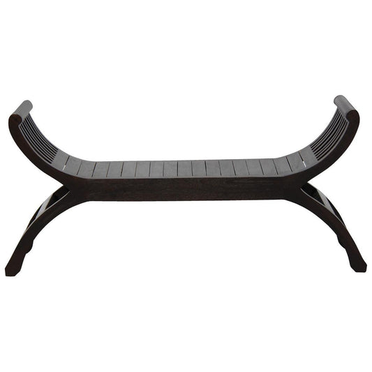CHENGLEI OPIUM STYLE LEG FULL TIMBER 2-SEATER BENCH IN CHOCOLATE - MyChocolateWood