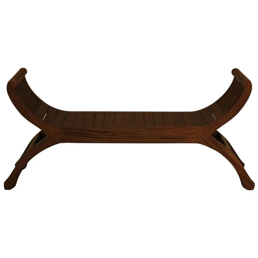 CHENGLEI OPIUM STYLE LEG FULL TIMBER 2-SEATER BENCH IN MAHOGANY - MyChocolateWood