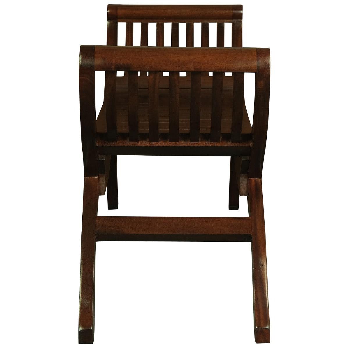 CHENGLEI OPIUM STYLE LEG FULL TIMBER 2-SEATER BENCH IN MAHOGANY - MyChocolateWood