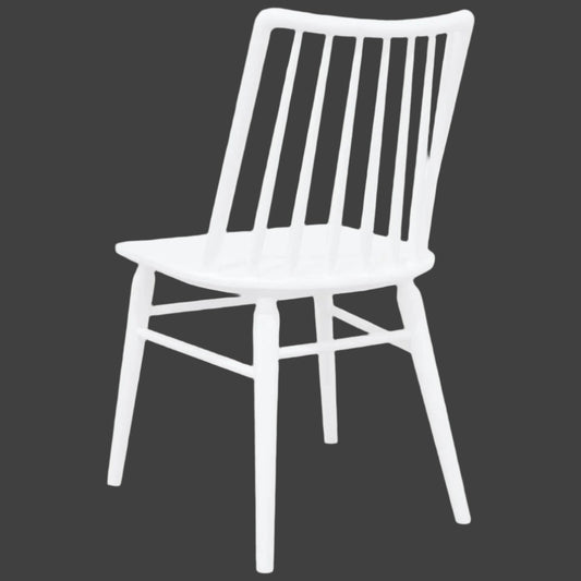 RIVIERA SOLID OAK DINING CHAIRS IN WHITE SET OF 2 - MyChocolateWood