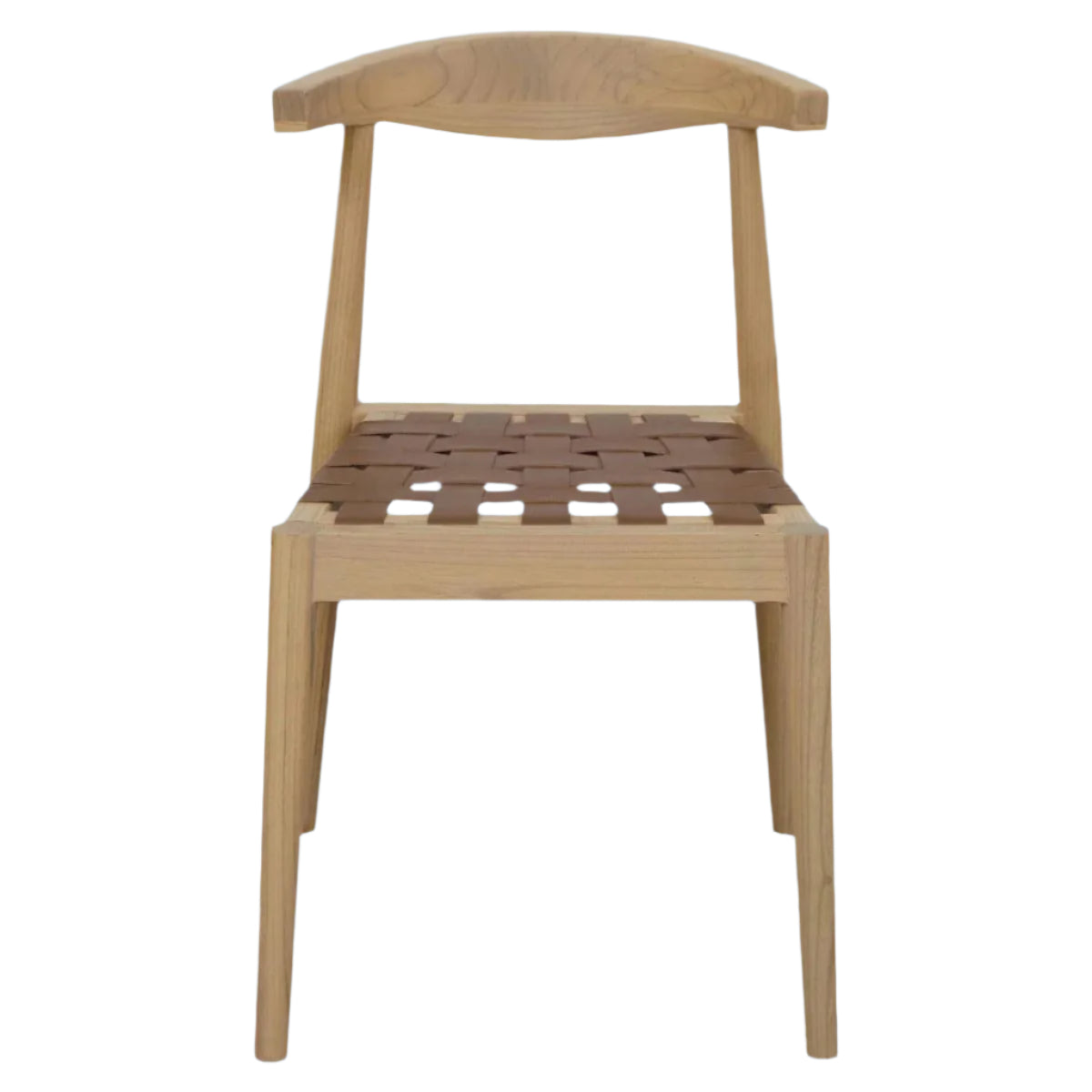 ELLIOT SOLID OAK DINING CHAIR WITH GENUINE WOVEN LEATHER NATURAL - MyChocolateWood