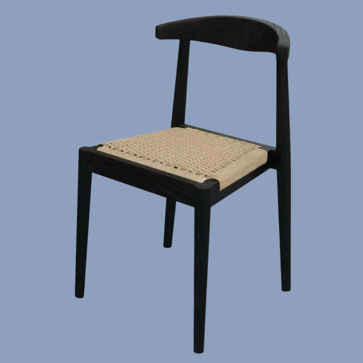 ARDEN SOLID OAK DINING CHAIR WITH WOVEN LOOM SEAT BLACK - MyChocolateWood