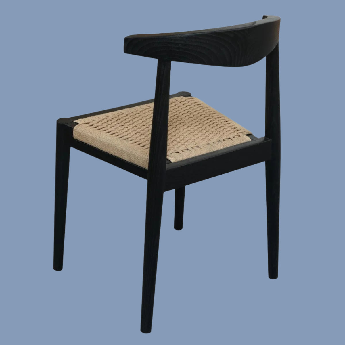 ARDEN SOLID OAK DINING CHAIR WITH WOVEN LOOM SEAT BLACK - MyChocolateWood