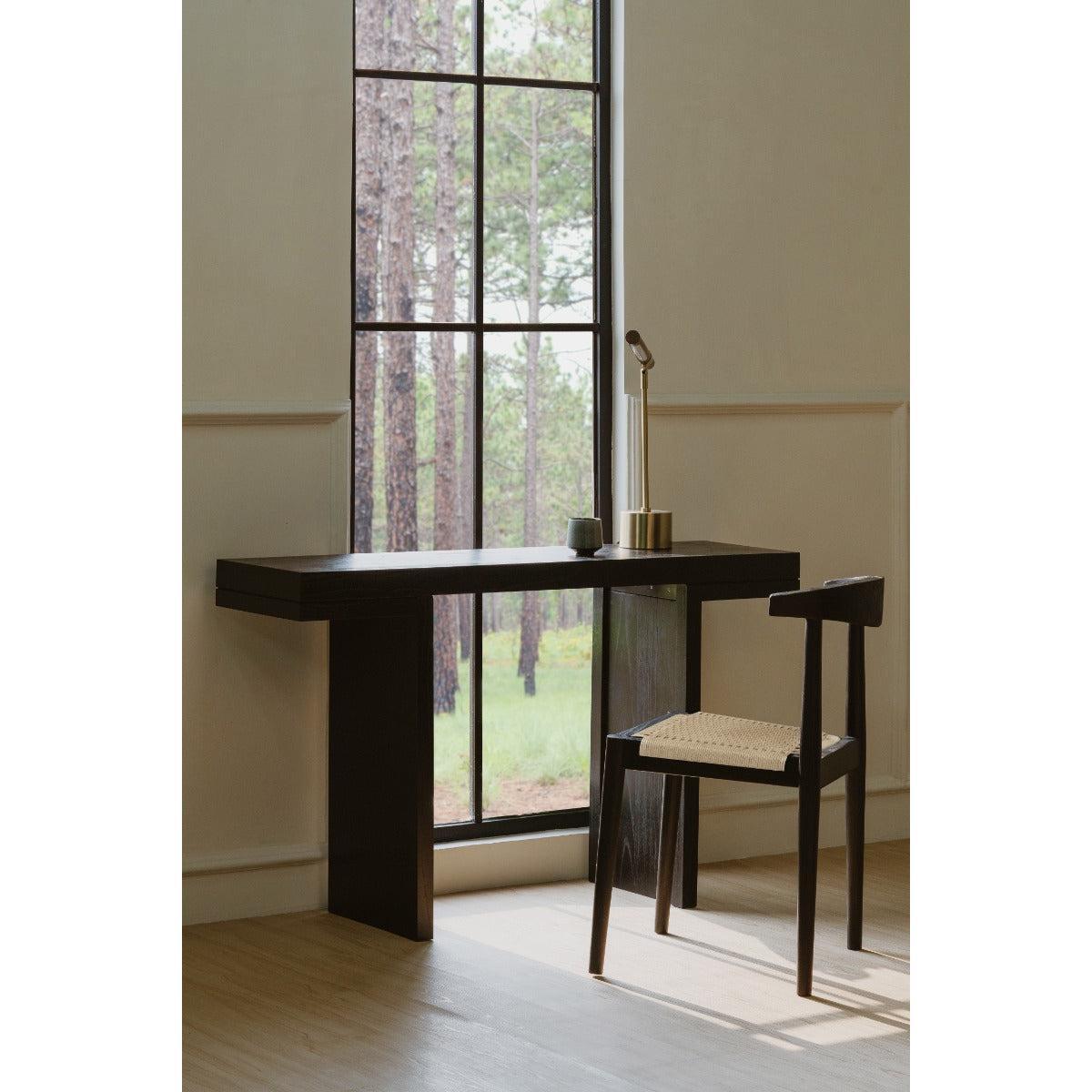 ARDEN SOLID OAK DINING CHAIR WITH WOVEN LOOM SEAT BLACK - MyChocolateWood