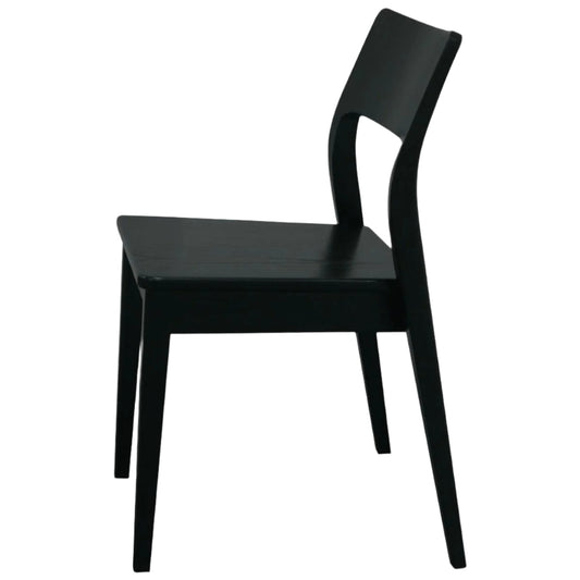 PROVIDENCE SOLID OAK DINING CHAIRS IN BLACK SET OF 2 - MyChocolateWood