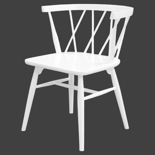 SIERRA SOLID OAK DINING CHAIRS IN WHITE SET OF 2 - MyChocolateWood