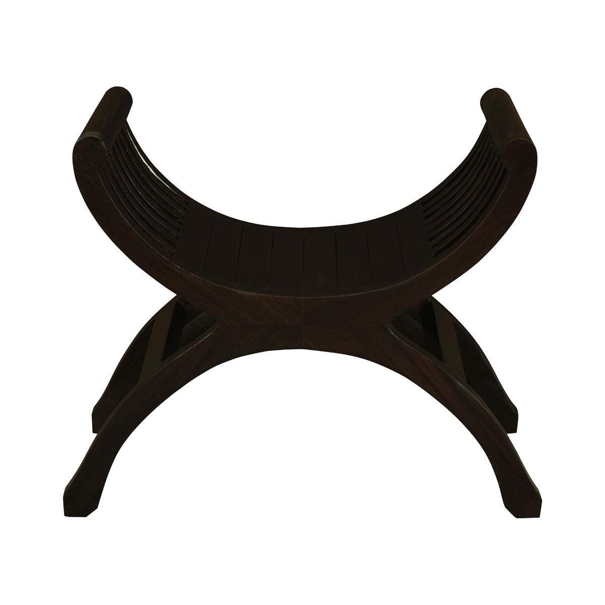 CHENGLEI OPIUM STYLE LEG SINGLE SEATER FULL TIMBER BENCH IN CHOCOLATE - MyChocolateWood