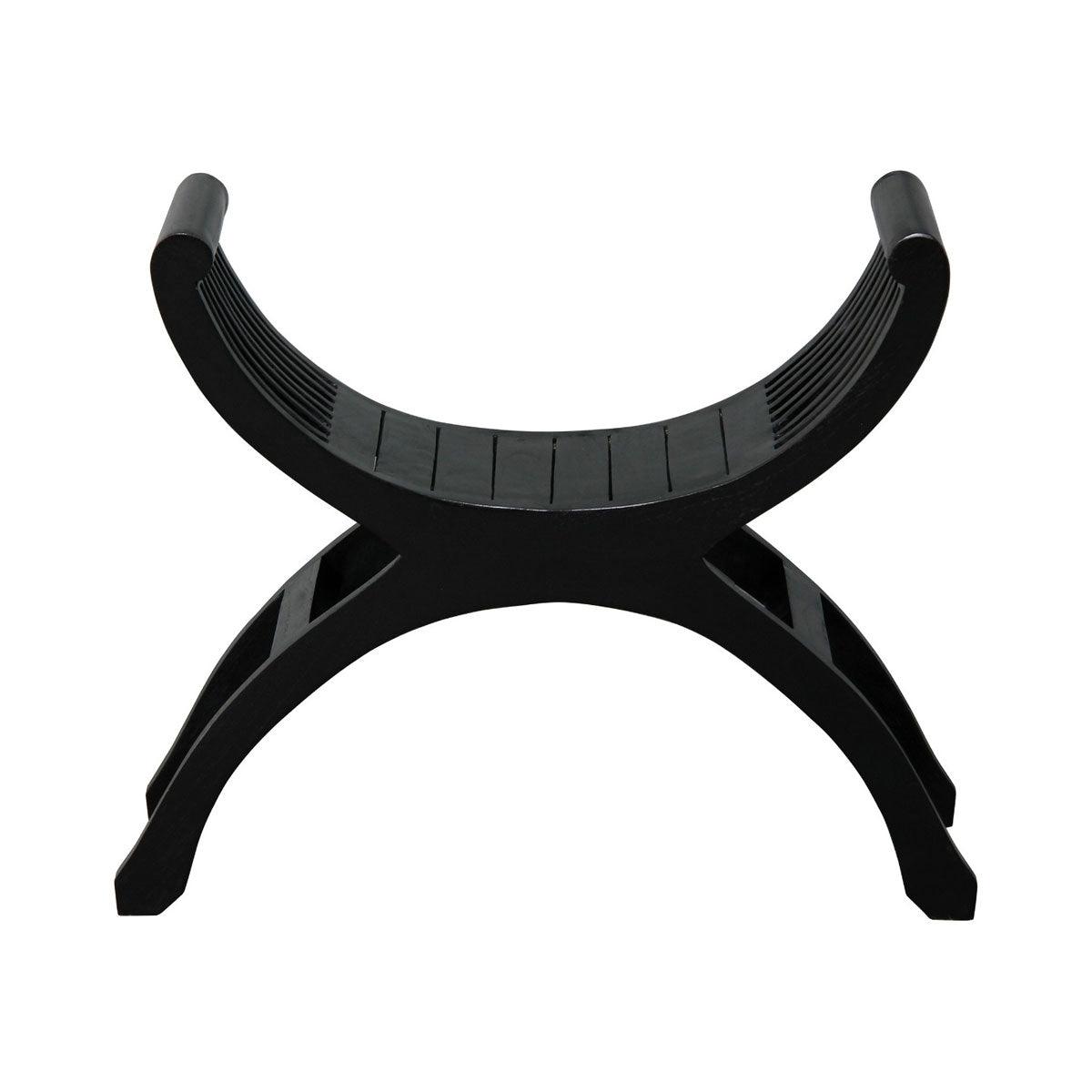 CHENGLEI OPIUM STYLE LEG SINGLE SEATER FULL TIMBER BENCH IN BLACK - MyChocolateWood