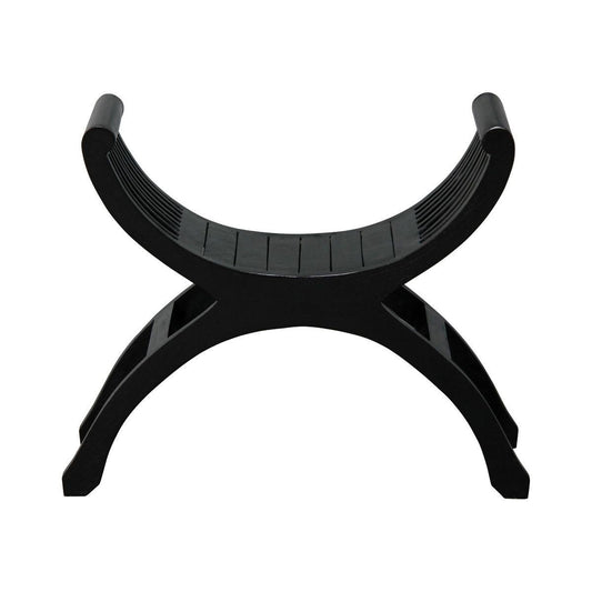 CHENGLEI OPIUM STYLE LEG SINGLE SEATER FULL TIMBER BENCH IN BLACK - MyChocolateWood