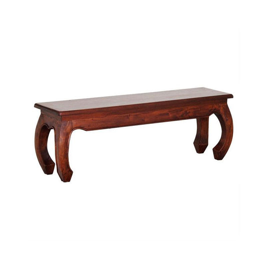 CHENGLEI OPIUM STYLE LEG 128CM BENCH IN MAHOGANY - MyChocolateWood