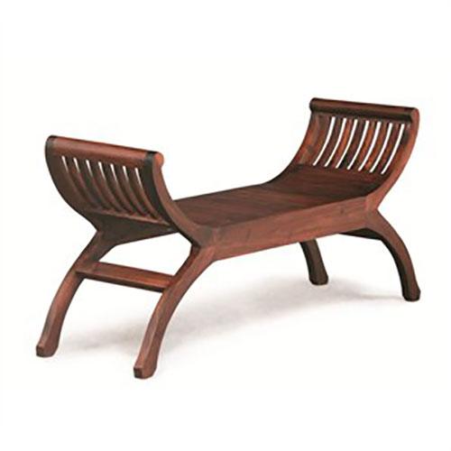 CHENGLEI OPIUM STYLE LEG FULL TIMBER 2-SEATER BENCH IN LIGHT PECAN - MyChocolateWood