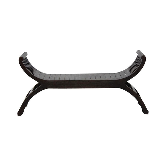 CHENGLEI OPIUM STYLE LEG FULL TIMBER 2-SEATER BENCH IN CHOCOLATE - MyChocolateWood