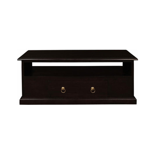 DALE SOLID MAHOGANY 2-DRAWER COFFEE TABLE IN CHOCOLATE 100CM - MyChocolateWood