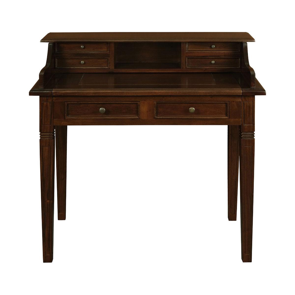 GLASMERE SOLID MAHOGANY TIMBER SECRETARY DESK WITH 6 DRAWERS - MAHOGANY - MyChocolateWood
