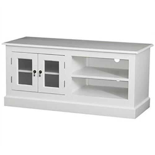 Corbett Mahogany Timber 2 Door 130cm TV Unit - White - MyChocolateWood