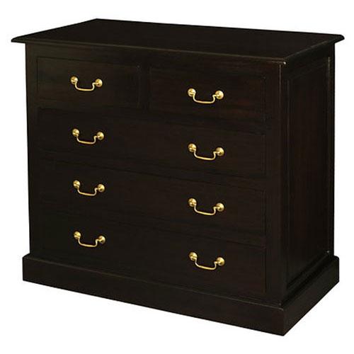 TASMANIA SOLID MAHOGANY 5 DRAWERS TALLBOY IN CHOCOLATE - MyChocolateWood