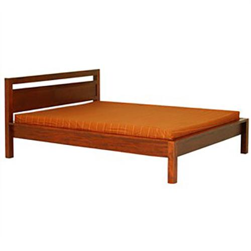PARIS SOLID MAHOGANY TIMBER QUEEN SIZE BED - LIGHT PECAN - MyChocolateWood
