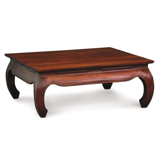CHENGLEI SQUARE COFFEE TABLE OPIUM STYLE LEGS IN MAHOGANY 90CM - MyChocolateWood