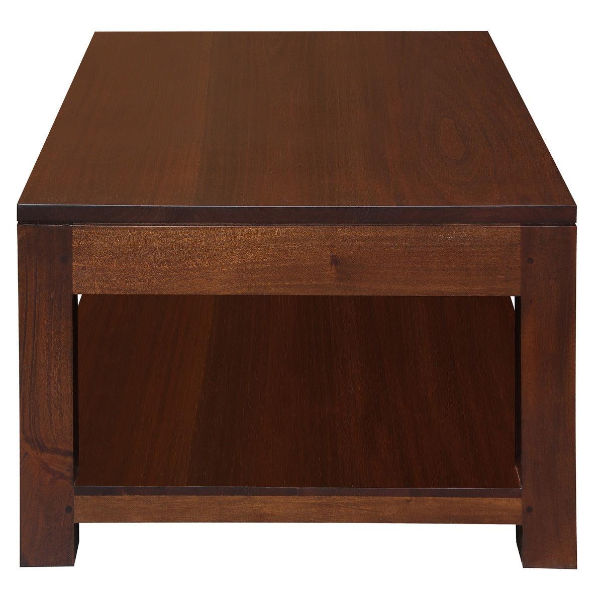 TANAKA SOLID MAHOGANY 2 DRAWERS DOUBLE FACED MAHOGANY COFFEE TABLE IN MAHOGANY - MyChocolateWood