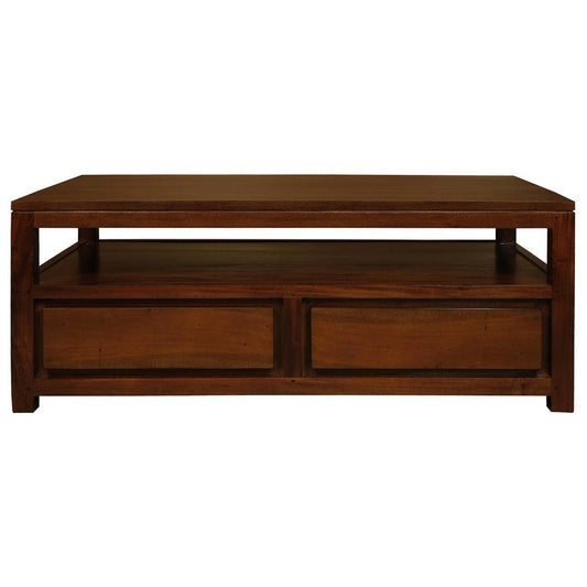 TANAKA SOLID MAHOGANY MAHOGANY COFFEE TABLE 4 DRAWERS IN MAHOGANY COLOUR - MyChocolateWood