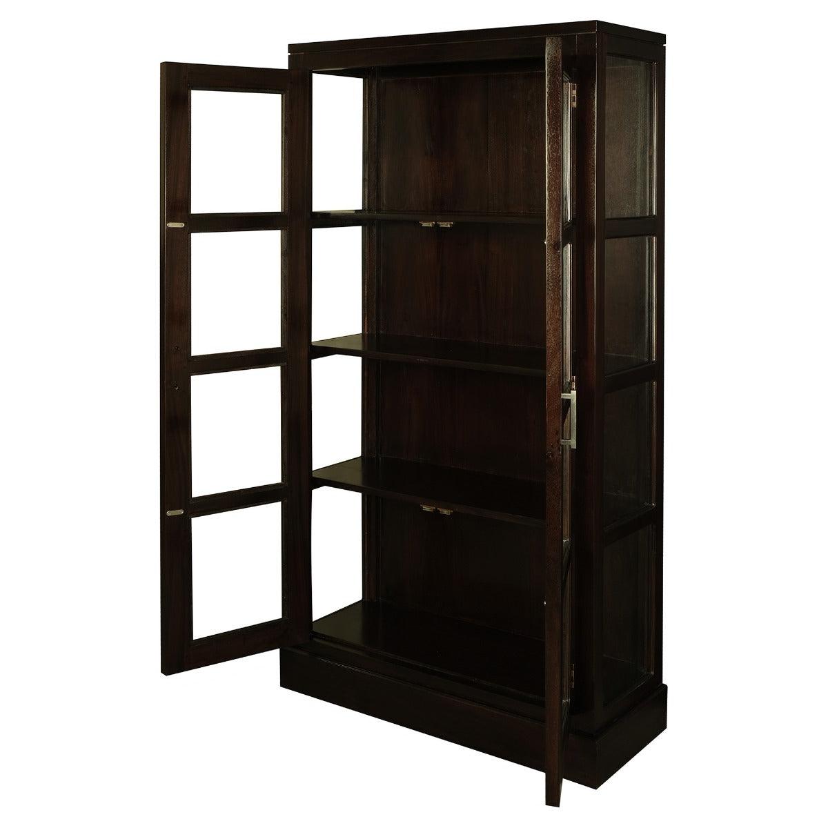 PARIS SOLID MAHOGANY TIMBER DISPLAY CABINET WITH 3 SHELVES -CHOCOLATE - MyChocolateWood