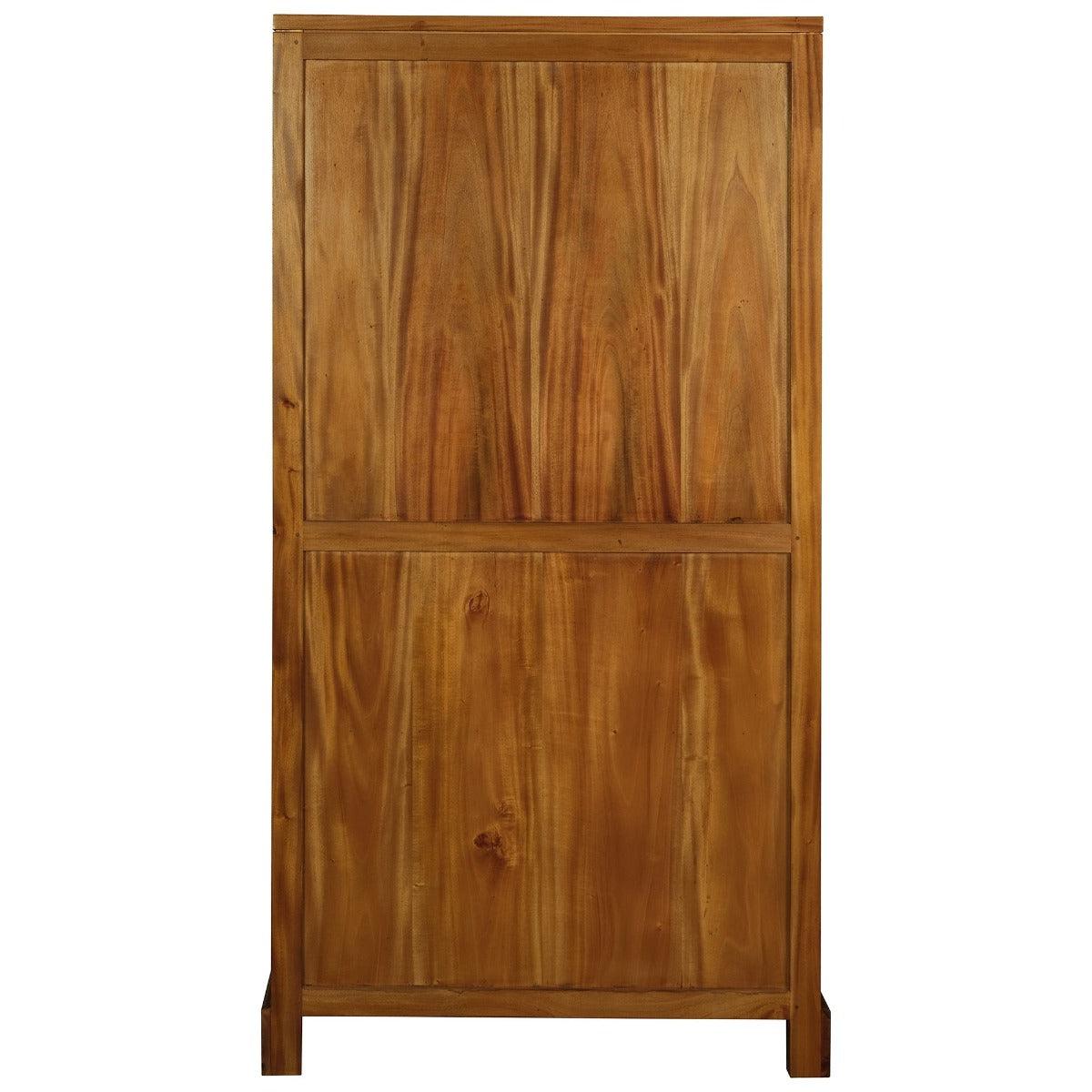 PARIS SOLID MAHOGANY TIMBER DISPLAY CABINET WITH 3 SHELVES - LIGHT PECAN