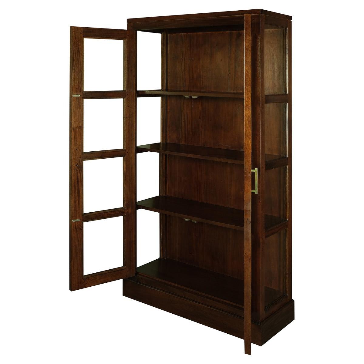 PARIS SOLID MAHOGANY TIMBER DISPLAY CABINET WITH 3 SHELVES - MAHOGANY - MyChocolateWood