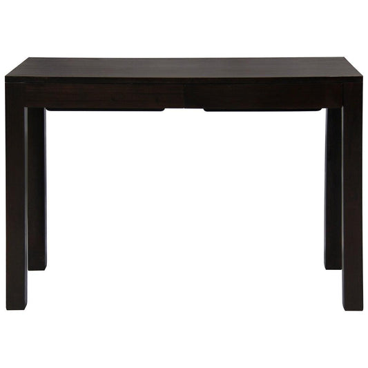 TANAKA SOLID MAHOGANY TIMBER DESK WITH 2 HIDDEN DRAWERS - CHOCOLATE - MyChocolateWood