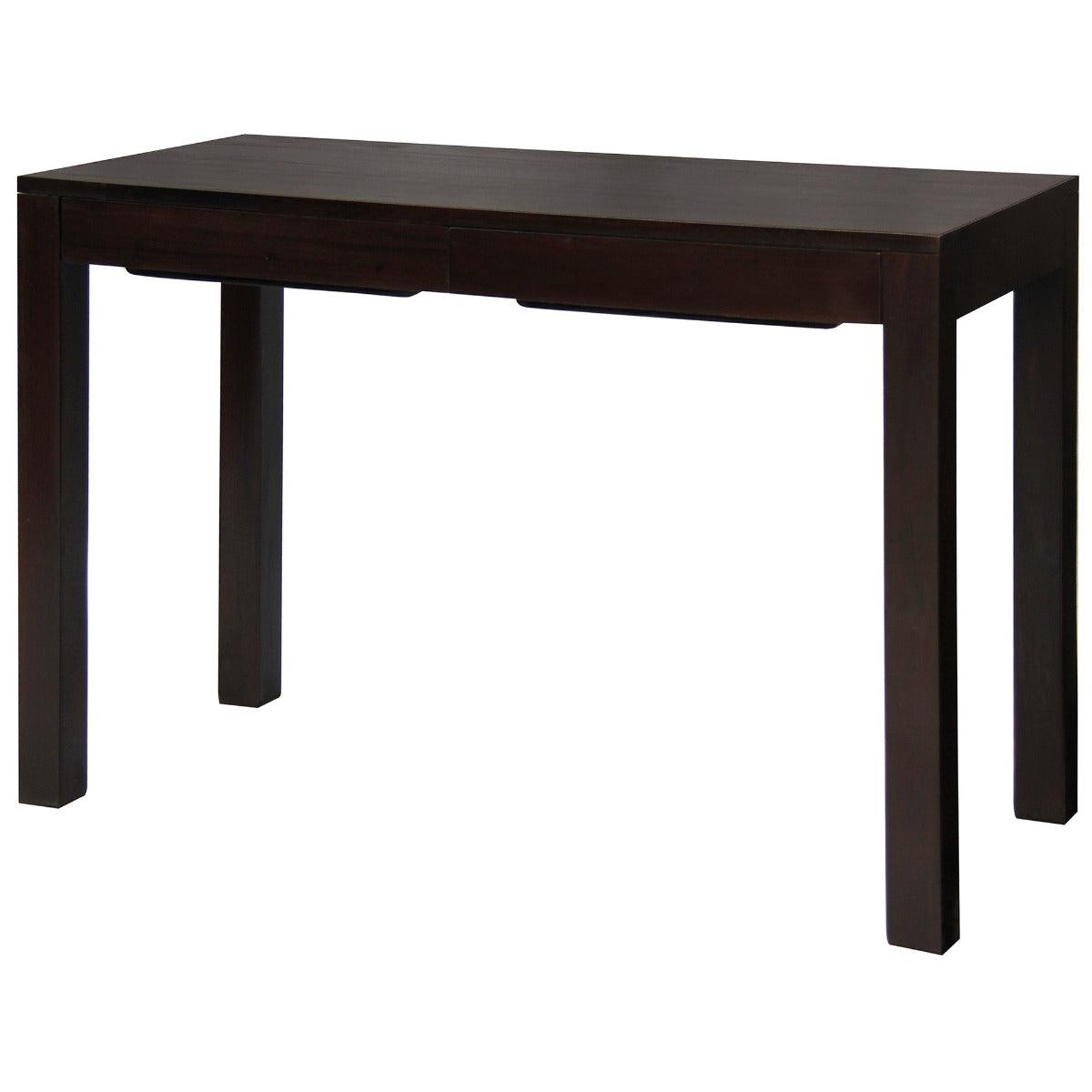 TANAKA SOLID MAHOGANY TIMBER DESK WITH 2 HIDDEN DRAWERS - CHOCOLATE - MyChocolateWood