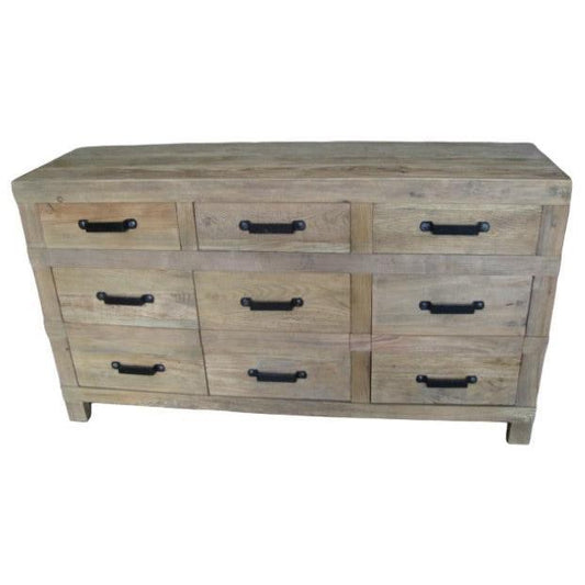 FAIRMONT BUFFET IN RECYCLED ELM 3 DOORS & 3 DRAWERS - MyChocolateWood