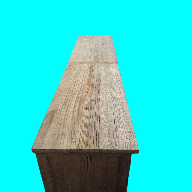 VILLA LOUVRE STYLE BUFFET SIDEBOARD 4 DOORS & 2 DRAWERS IN RECYCLED ELM 200CM - MyChocolateWood