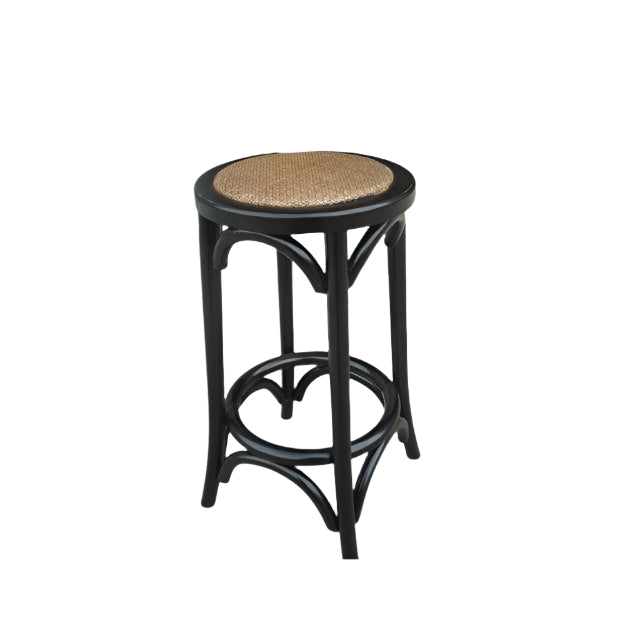 MELROSE OAK BAR STOOL IN BLACK 65CM HIGH - MyChocolateWood