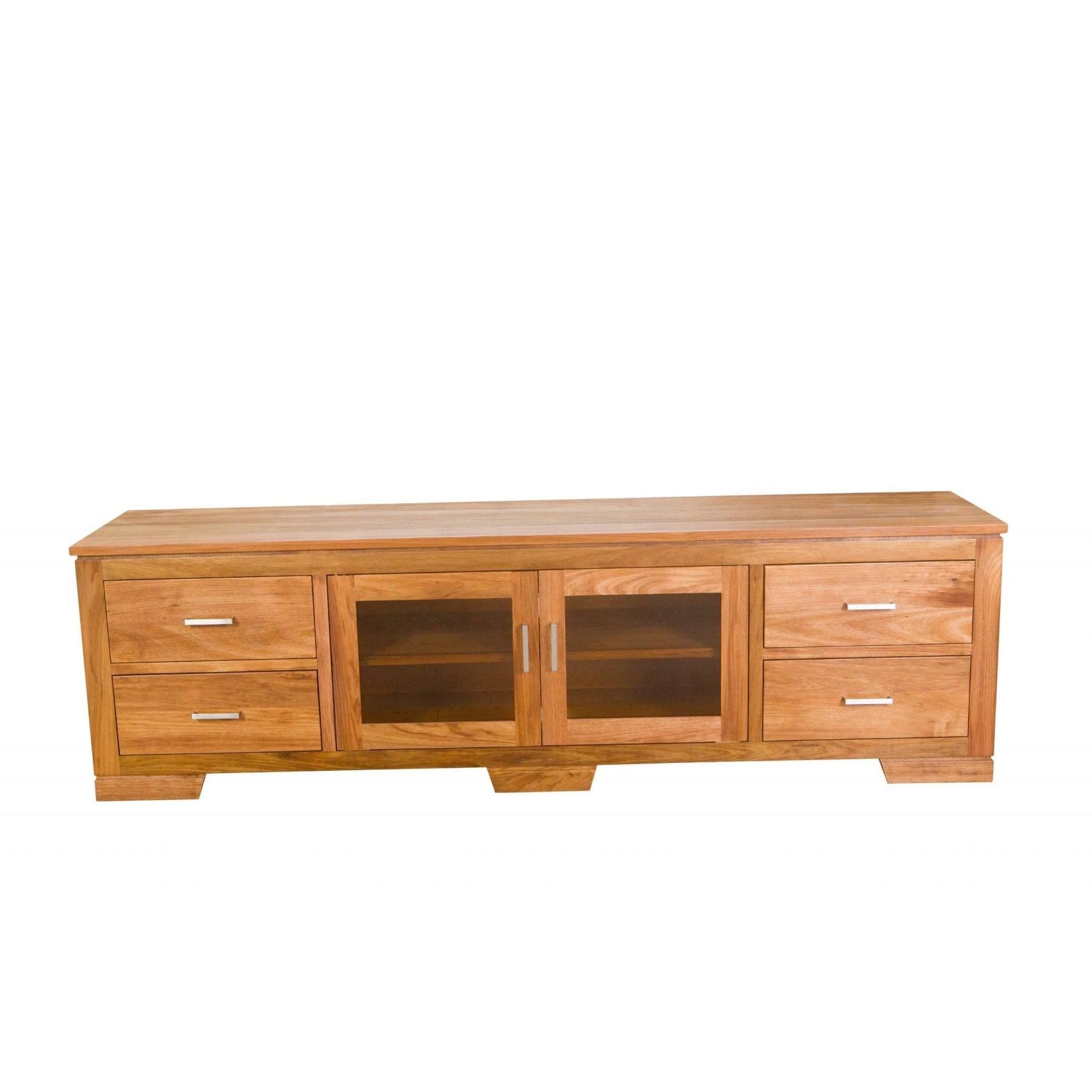 ALDO TASMANIAN BLACKWOOD TV/ENTERTAINMENT UNIT WITH 4 DRAWERS & 2 GLASS DOORS - MyChocolateWood